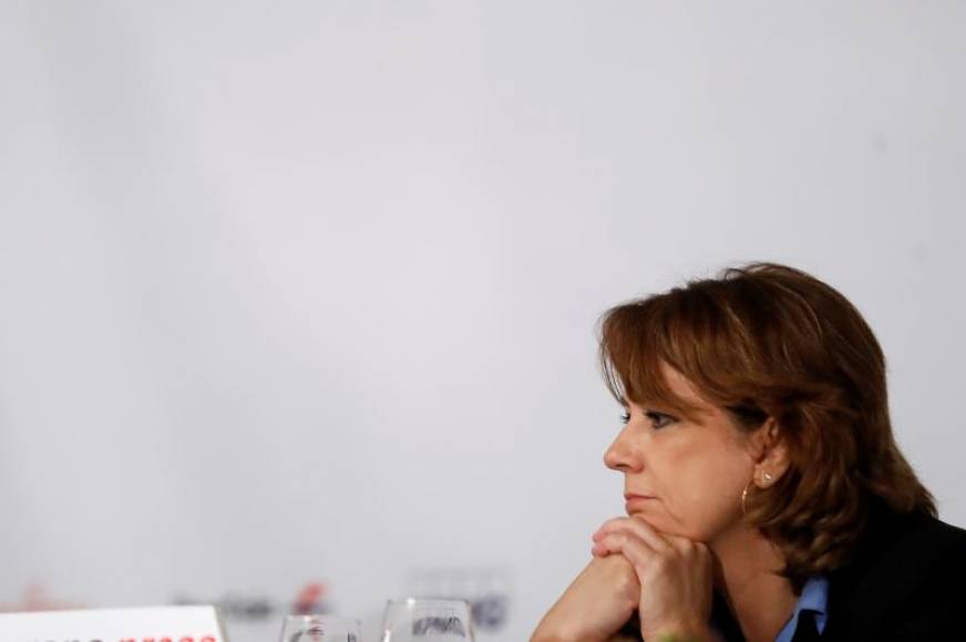 MADRID (ESPAÑA), 15.10.2018. La ministra de Justicia, Dolores Delgado, durante su participación en un desayuno informativo celebrado hoy en hotel de Madrid. Efe.