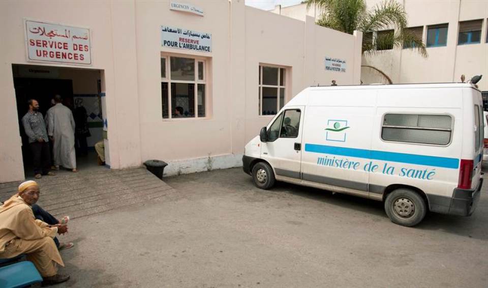 RABAT (MARRUECOS), Año 2018. Entrada de urgencias del hospital Mohamed V de Tánger, donde ha sido ingresado el menor herido. Efe.