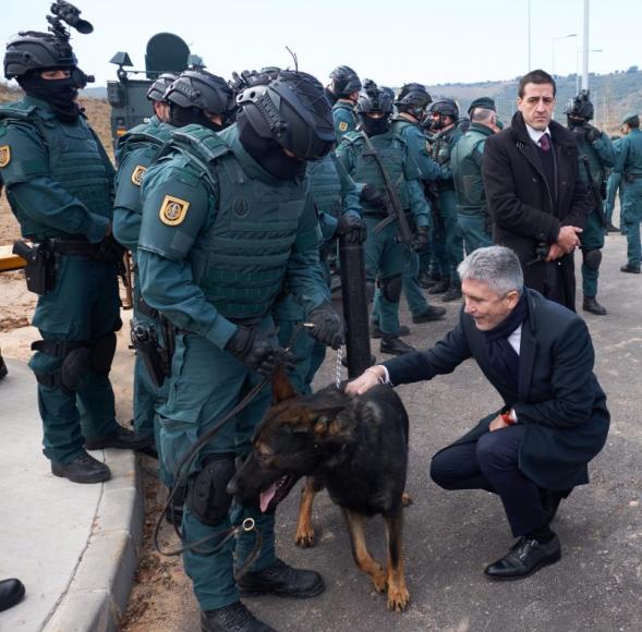 LOGROÑO (ESPAÑA), 29.11.2018. El ministro del Interior, Fernando Grande-Marlaska (2d), durante el acto de homenaje de la Unidad de Acción Rural (UAR). Efe.