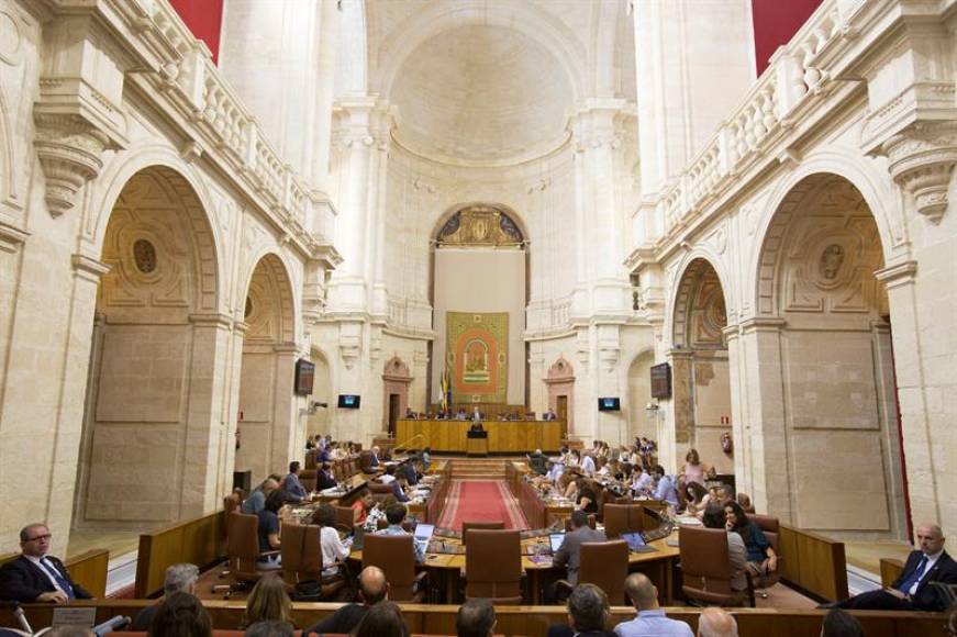 SEVILLA (ESPAÑA), Vista del salón de Plenos en el Parlamento de Andalucía. Efe.