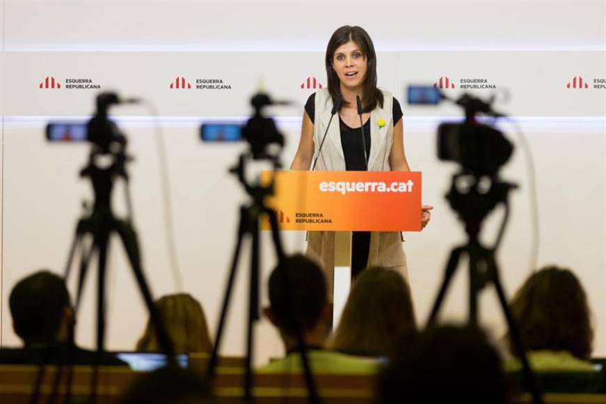 BARCELONA (ESPAÑA), 03.12.2018. La portavoz de ERC, Marta Vilalta, muy preocupada por la irrupción contundente de VOX en Andalucía tumbando al gobierno, régimen, del PSOE de 40 años. Efe