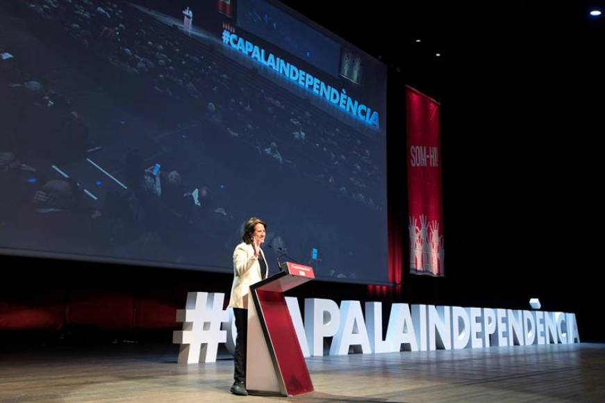 BARCELONA (ESPAÑA), 22.12.2018. L antiespañola presidenta de la organización xenófoba del preso 'Jordis', Asamblea Nacional Catalana (ANC), Elisenda Paluzie. Efe