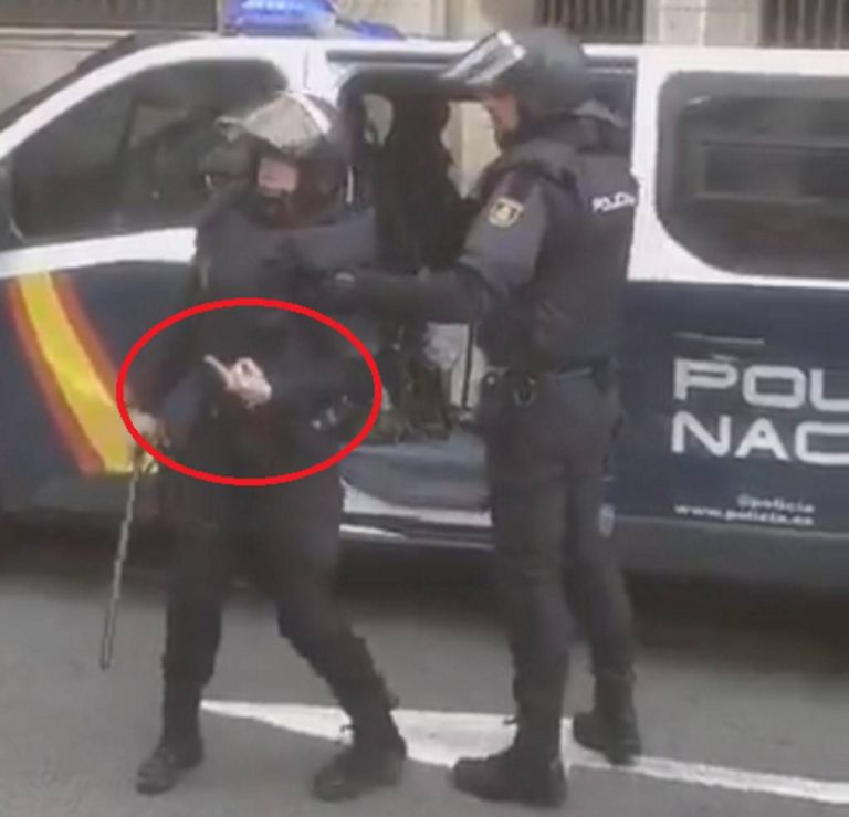Contundente despedida de una Policía Nacional a los CDR el 21-D en Cataluña