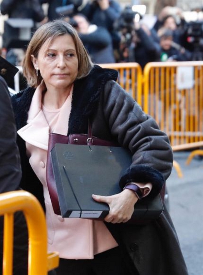 MADRID (ESPAÑA), AÑO 2017. Vista d ela delincuente golpista Carme Forcadell, expresidenta del Parlamento de Cataluña. Efe