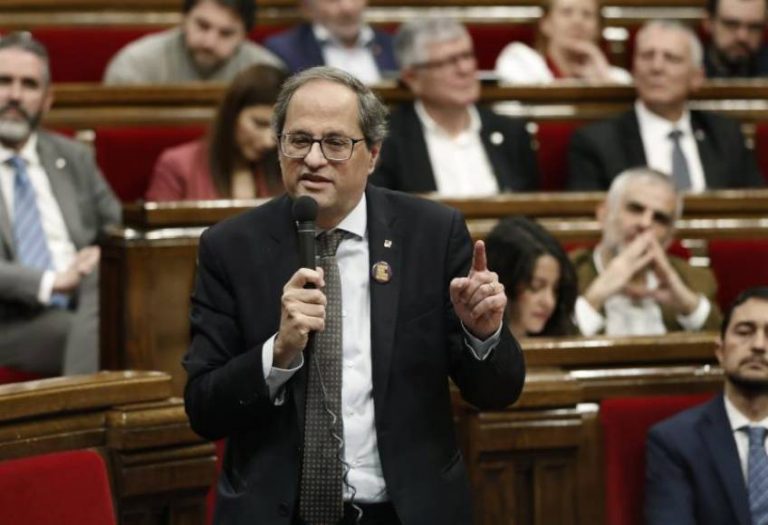 Torra pide a Sánchez que no haga caso a VOX porque Cataluña quiere votar