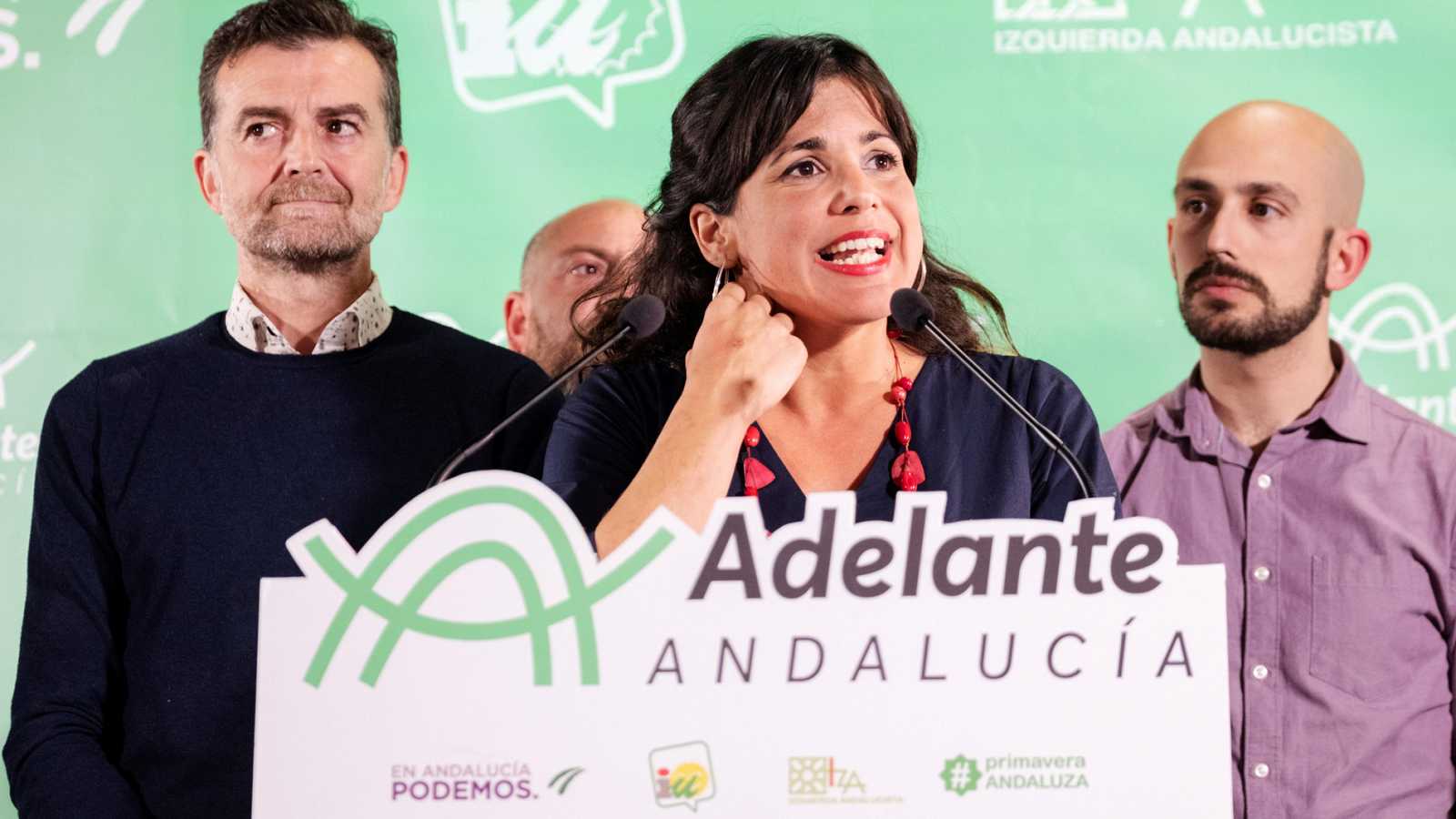 SEVILLA (ESPAÑA), 03.12.2018. Teresa Rodríguez comparece tras los resultados de las elecciones andaluzas 03.12.2018 La candidata a la presidencia de la Junta de Andalucía. Efe