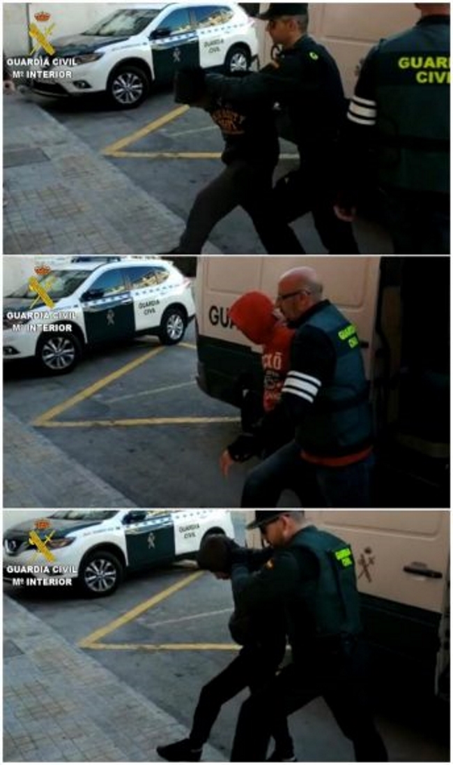 ALICANTE (ESPAÑA), O5.01.2019. Imágenes facilitadas por la Guardia Civil de tres los cuatro jóvenes de 19, 21, 22 y 24 años. Efe