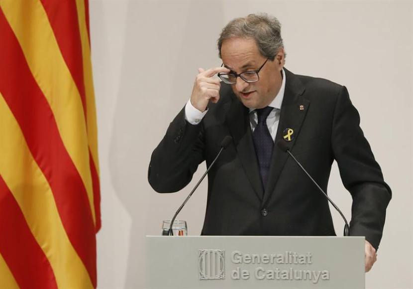 BARCELONA (ESPAÑA), 09.01.2019. El presidente independentista de la Generalitat de Cataluña, Quim Torra. Efe.