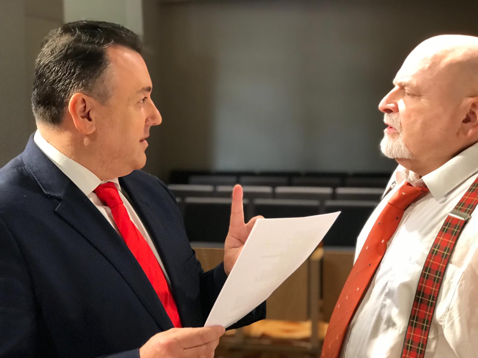 BARCELONA (ESPAÑA), 11.12.2018. Vista del presidente del partido político español «NOSOTROS Partido de la Regeneración Social», Óscar Bermán Boldú (i) y Karl Jacobi (d). Lasvocesdelpueblo