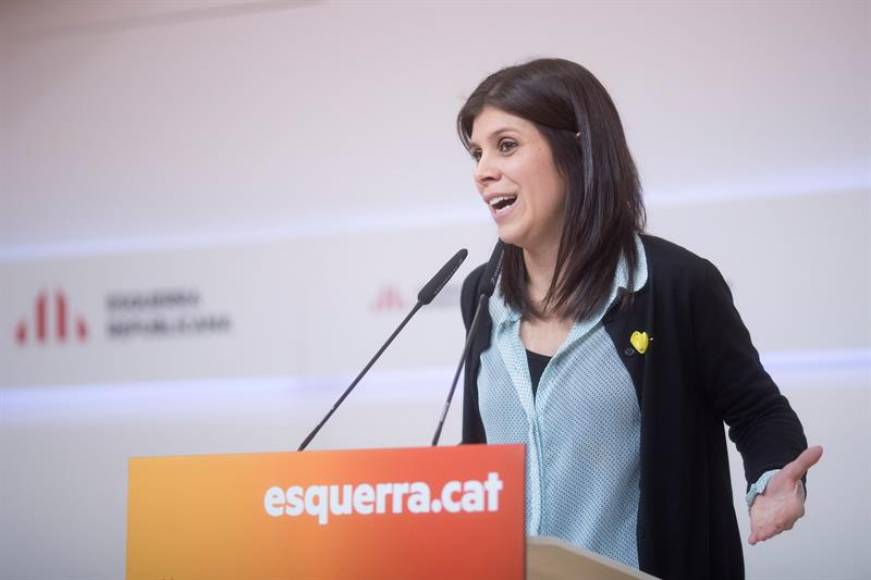 BARCELONA (ESPAÑA), 14.01.2019. La portavoz de ERC, Marta Vilalta durante la rueda de prensa que ha ofrecido tras la reunión. Efe
