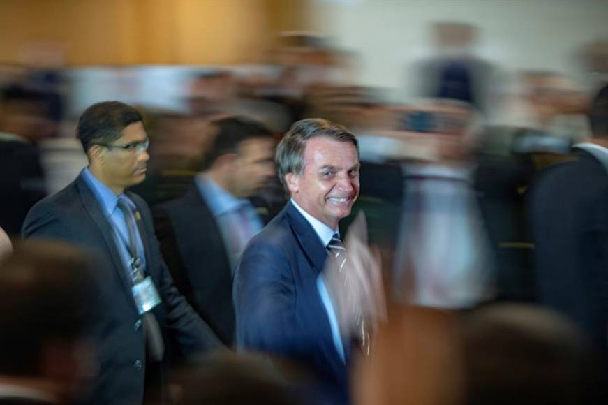 BRASILIA (BRASIL),02.01.2019. El presidente de Brasil, Jair Bolsonaro, participa el 2 de enero de 2019 en la ceremonia. Efe.