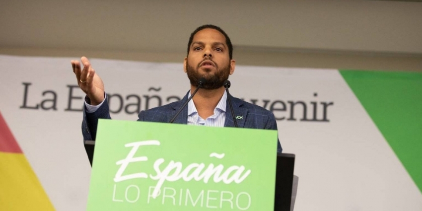 ESPAÑA, AÑO 2018. El portavoz del Comité Ejecutivo de VOX en Cataluña, Ignacio Garriga, durante un acto de su partido. Lasvocesdelpueblo