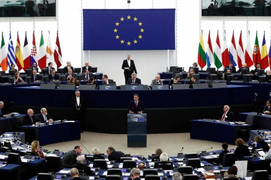ESTRABURGO (FRANCIA), 16.01.2019. El l presidente del Gobierno español, Pedro Sánchez, interviene en el pleno del Parlamento Europeo. Efe.