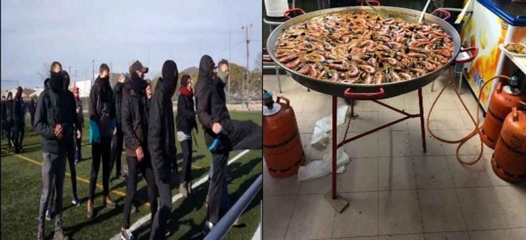 VOX derrota a encapuchados CDR y ultraizquierda en Hospitalet y disfruta de su paella
