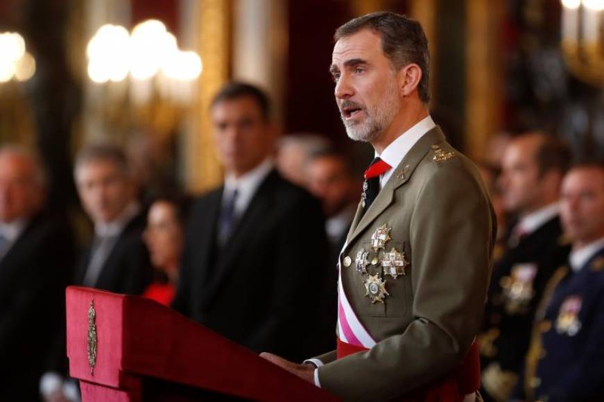 MADRID (ESPAÑA), 06.01.2019. El rey durante el discurso que ha pronunciado con motivo de la celebración de la Pascua Militar en el Palacio Real. Efe.