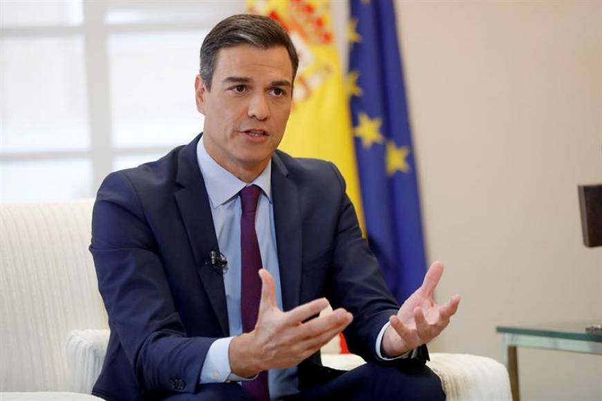 MADRID (ESPAÑA), 08.01.2019. El presidente del Gobierno, Pedro Sánchez, durante la entrevista con la Agencia Efe en el Palacio de La Moncloa,, Efe.