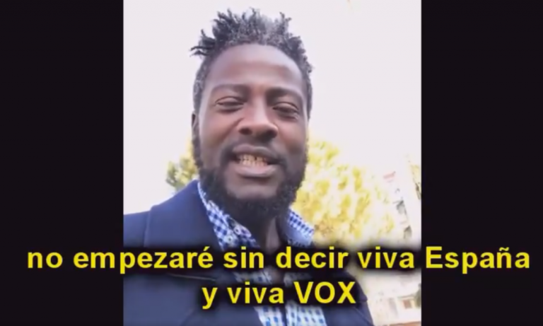 Un negro inmigrante: «Viva España y Viva VOX, ir con Podemos no es futuro»