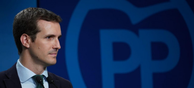 MADRID (ESPAÑA), 06.02.2019. Vista del nuevo presidente del PP, Pablo Casado, denunciando la altra traición del presidente de gobierno del Reino de España, Pedro Sánchez. Ñ Pueblo