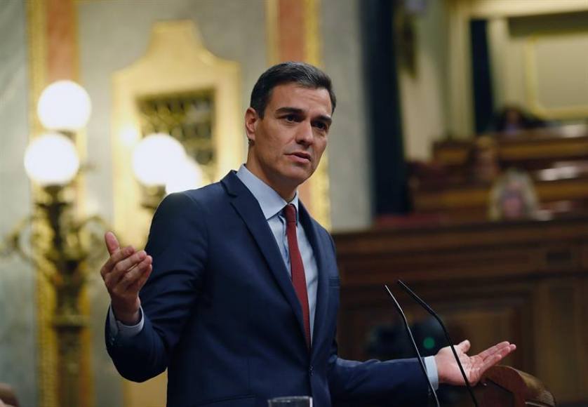 MADRID (ESPAÑA), 27.02.2019. presidente del Gobierno, Pedro Sánchez , durante su comparecencia este miércoles en el último pleno del Congreso. Efei