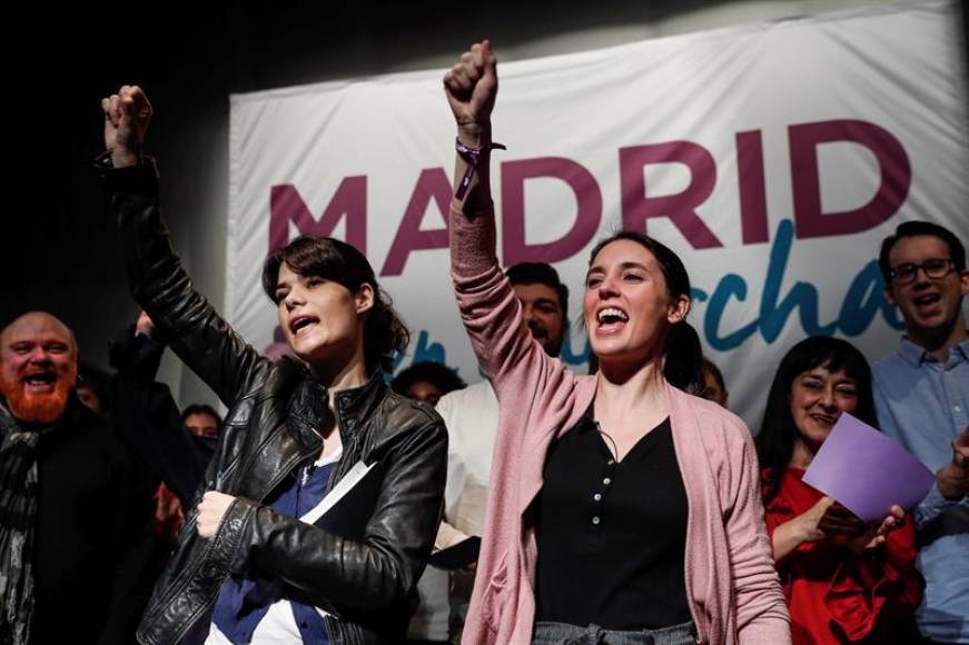 FOTOGRAFÍA. ALCORCÓN 8ESPAÑA), 09.03.2019. portavoz de Unidos Podemos en el Congreso, Irene Montero (d), junto a Isa Serra (i), pEfe
