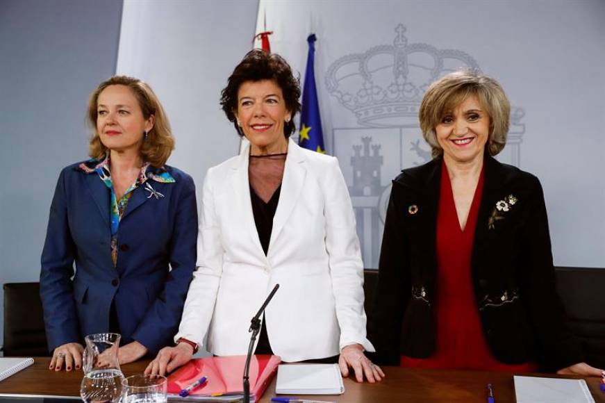 FOTOGRAFÍA. MADRID (ESPAÑA), 22.03.2019. La ministra de Educación y Formación Profesional, Isabel Celaá (c), junto a la ministra de Sanidad, María Luisa Carcedo (d). Efe