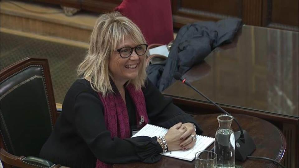 FOTOGRAFÍA. TRIBUNAL DEL PROCÉS (MADRID) ESPAÑA, 12.03.2019. Captura de la señal del Tribunal Supremo con la intervención Rosa María Sans. Efe
