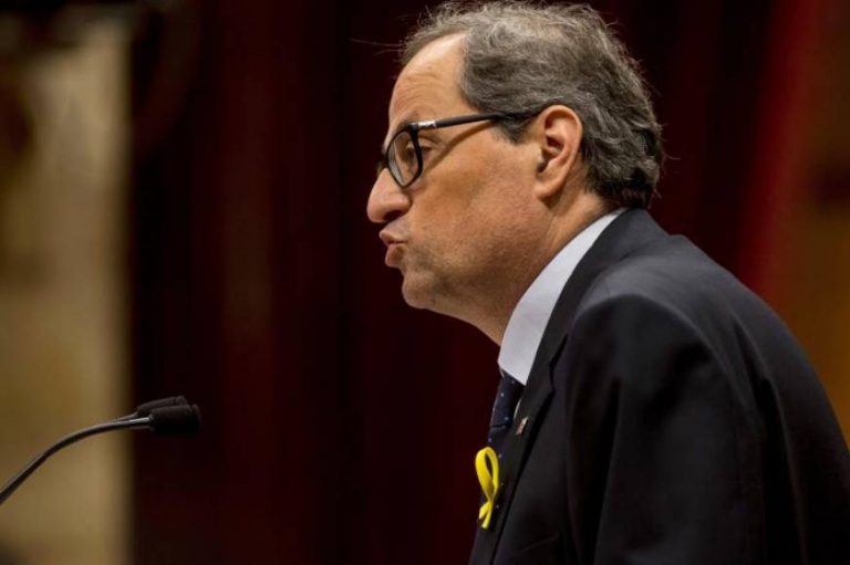 Torra: «Son tiempos difíciles, pido» ayuda a «Europa» contra España en «Cataluña»