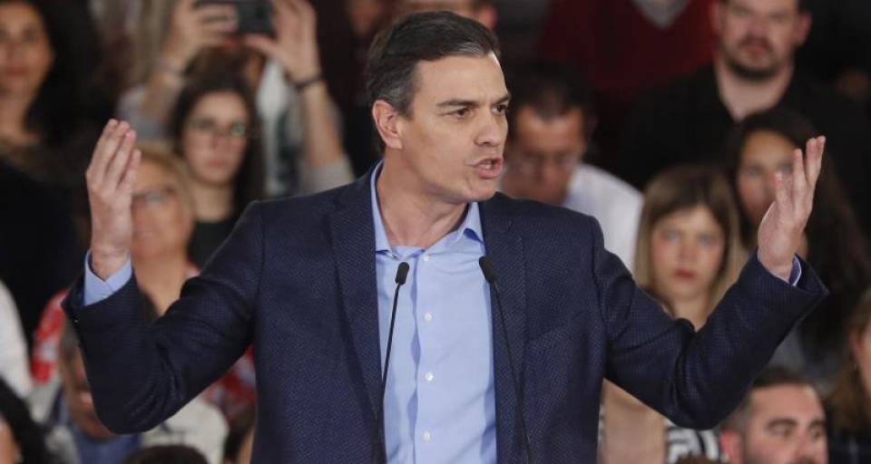 FOTOGRAFÍA. DOS HERMANOS (SEVILLA) ESPAÑA, 11.04.2019. El presidente del Gobierno y secretario general del PSOE, Pedro Sánchez. Efe