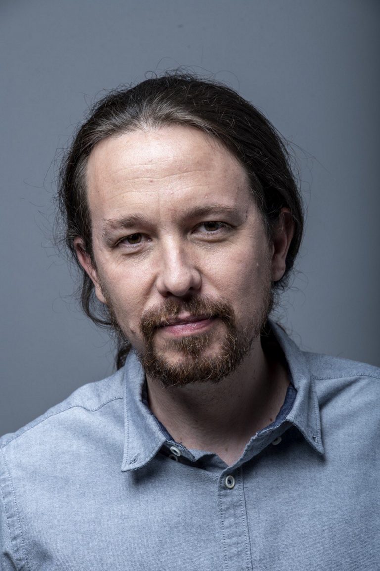 FOTOGRAFÍA. MADRID (ESPAÑA), 12.04.2019. Imagen de campaña electoral del candidato de la alianza d ela ultraizquierda (Unidas Podemos), Pablo Manuel Iglesias. Ñ Pueblo