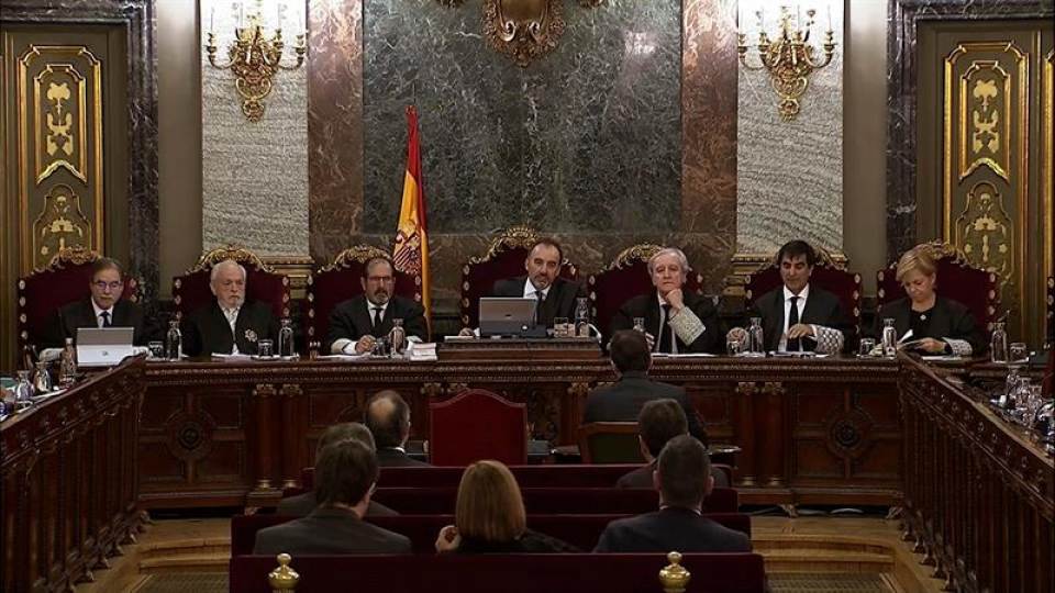 FOTOGRAFÍA. MADRID (ESPAÑA), TRIBUNAL DLE PROCÉS, 03.04.2019. Imagen capturada de la señal institucional del Tribunal Supremo. Efe