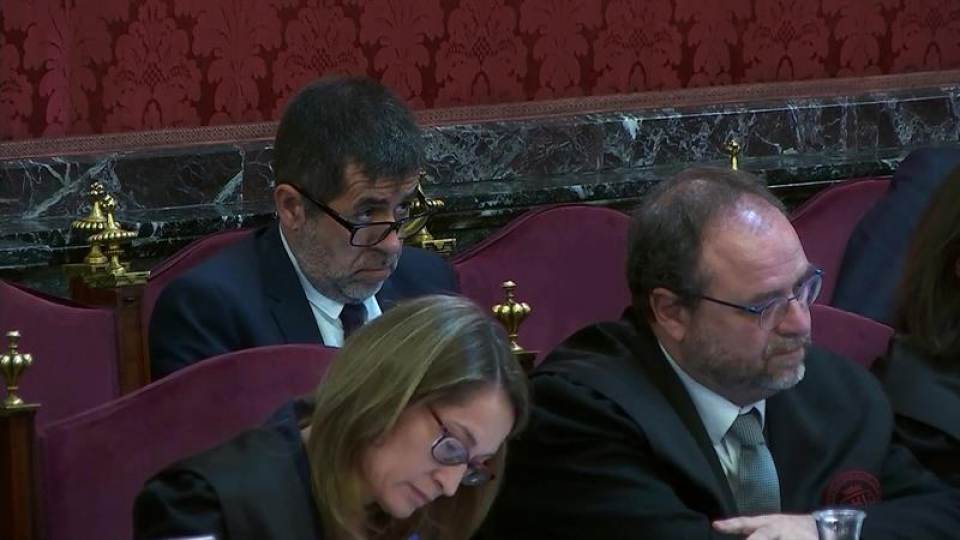 FOTOGRAFÍA. MADRID (TRIBUNAL SUPREMO) JUICIO DEL PROCÉS, 06.05.2019. Imagen tomada de la señal institucional de Tribunal Supremo del exlíder de (ANC) Jordi Sànchez (Jordis). Efe