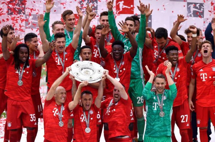 FOTOGRAFÍA. MUNICH (ALEMANIA), 18.05.2019. Los jugadores del Bayern celebran el titulo de la Bundesliga. El Bayern Múnich se coronó campeón alemán por séptima vez. Efe