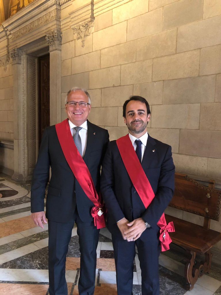 FOTOGRAFÍA. AYUNTAMIENTO DE BARCELONA (CATALUÑA) ESPAÑA, 15.07.2019. Los dos concejales del PP en Barcelona, el portavoz del PP. Ñ Pueblo