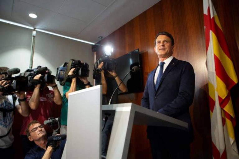 FOTOGRAFÍA. BARCELONA (ESPAÑA), 19.07.2019. El ex primer ministro francés Manuel Valls y concejal del ayuntamiento de Barcelona. Efe