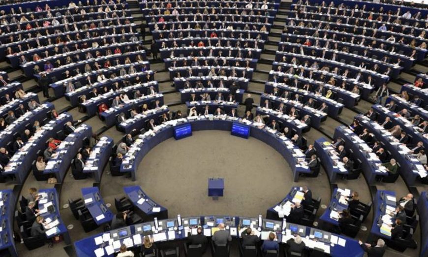 FOTOGRAFÍA. BRUSELAS (BÉGICA), MAYO 2018. Vista de un pleno del Parlamento Europeo coincidiendo con la visita de una delegación de eurodiputados. Efe