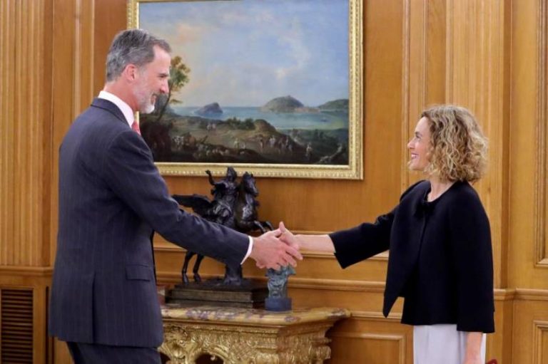 FOTOGRAFÍA. MADRID (ESPAÑA), 03.06.2019. El rey Felipe VI durante la recepción celebrada este lunes, 03 de junio 2019, a la presidenta del Congreso, Meritxell Batet. Efe