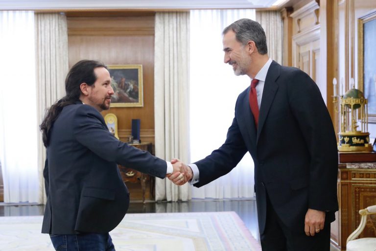FOTOGRAFÍA. MADRID (ESPAÑA), 06.06.2019. Por primera vez, el líder de Podemos, Pablo Iglesias, ha defendido en público el papel d ela Casa Real y a su majestad el Rey. Ñ Pueblo (1)