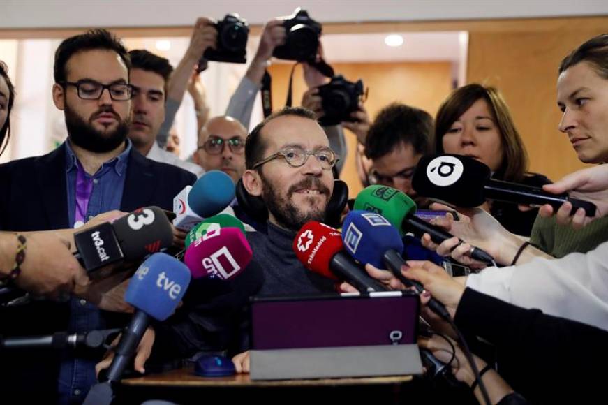 FOTOGRAFÍA. MADRID (ESPAÑA), 08.07.2019. Pablo Echenique (c) secretario de organización de Podemos. Efe