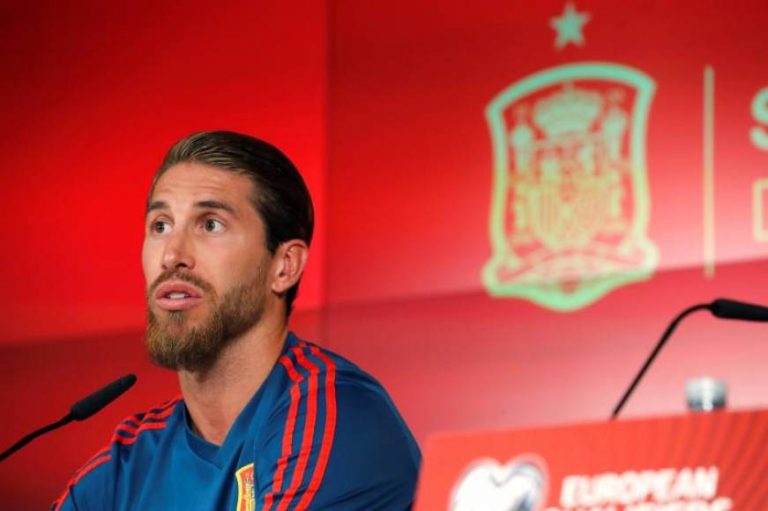 FOTOGRAFÍA. MADRID (ESPAÑA), 09.07.2019. El capitán de la selección española de fútbol, Sergio Ramos, durante la rueda de prensa. Efe
