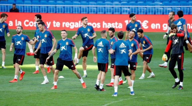 FOTOGRAFÍA. MADRID (ESPAÑA), 09.07.2019. Los jugadores de la selección española de fútbol durante el entrenamiento que han realizado esta tarde. Efe