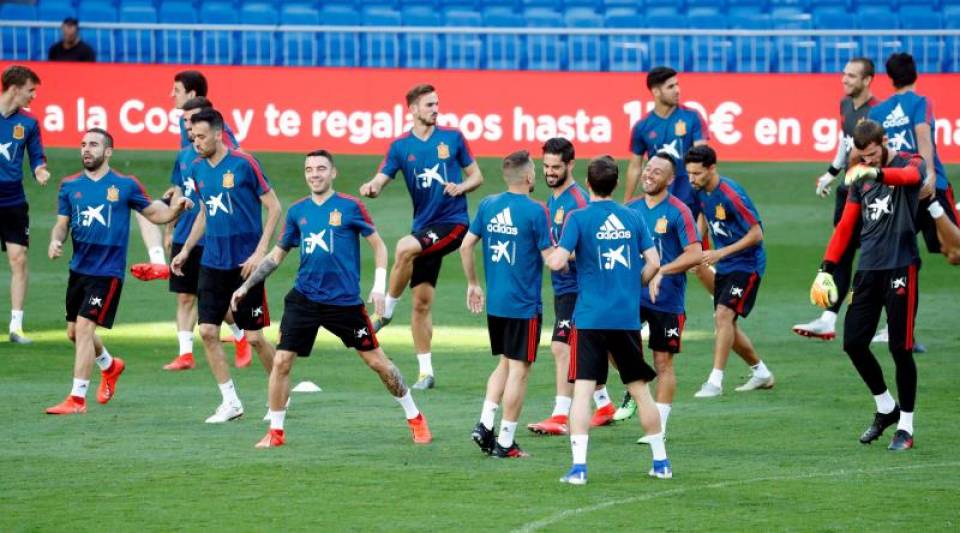 FOTOGRAFÍA. MADRID (ESPAÑA), 09.07.2019. Los jugadores de la selección española de fútbol durante el entrenamiento que han realizado esta tarde. Efe FOTOGRAFÍA. MADRID (ESPAÑA), 09.07.2019. Los jugadores de la selección española de fútbol durante el entrenamiento que han realizado esta tarde. Efe