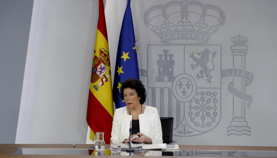 FOTOGRAFÍA. MADRID (ESPAÑA), 28.06.2019. La portavoz del Gobierno en funciones, Isabel Celaá , durante la rueda de prensa posterior al Consejo de Ministros. Efe.