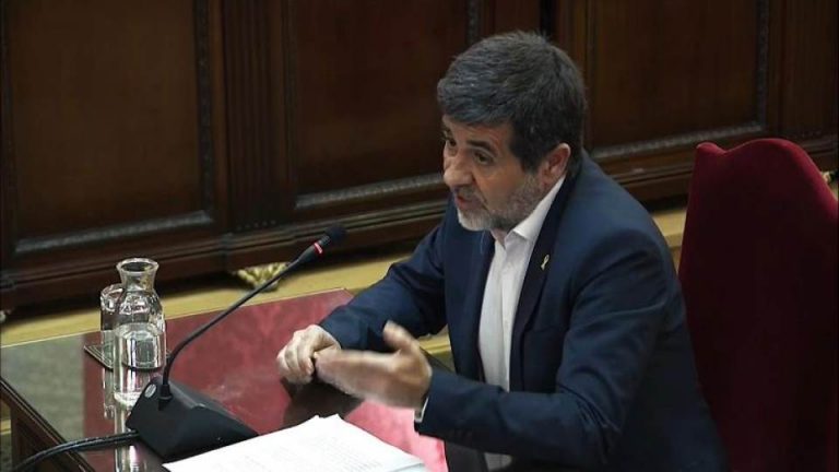 FOTOGRAFÍA. MADRID (ESPAÑA), TRIBUNAL DEL PROCÉS, 12.07.2019. Imagen tomada de la señal institucional del Tribunal Supremo, del exlíder de la ANC Jordi Sànchez. Efe