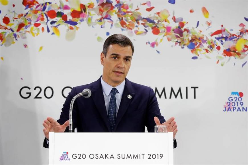 FOTOGRAFÍA. OSAKA (JAPÓN), 29.06.2019. El presidente del Gobierno, Pedro Sánchez, subrayó este sábado. Efe