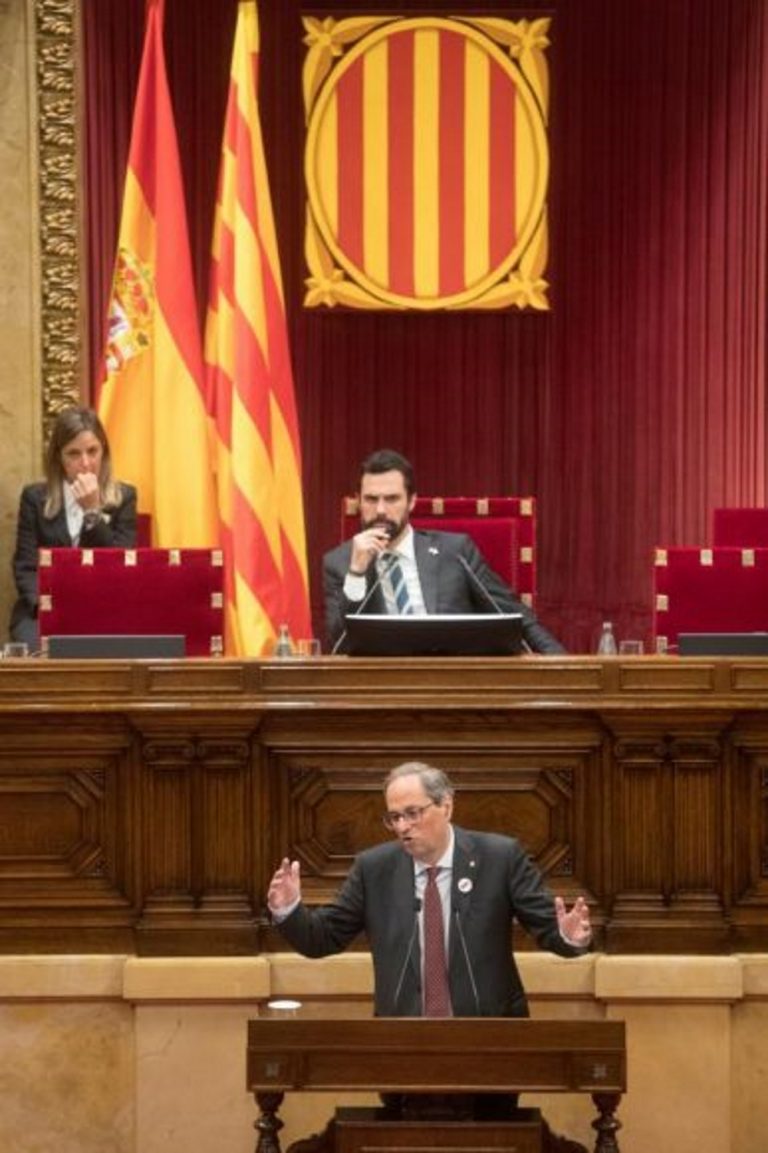 FOTOGRAFÍA. PARLAMENTO DE CATALUÑA (BARCELONA) ESPAÑA, 13.07.2019. El presidente de la Generalitat de Cataluña, Quim Torra. Efe.