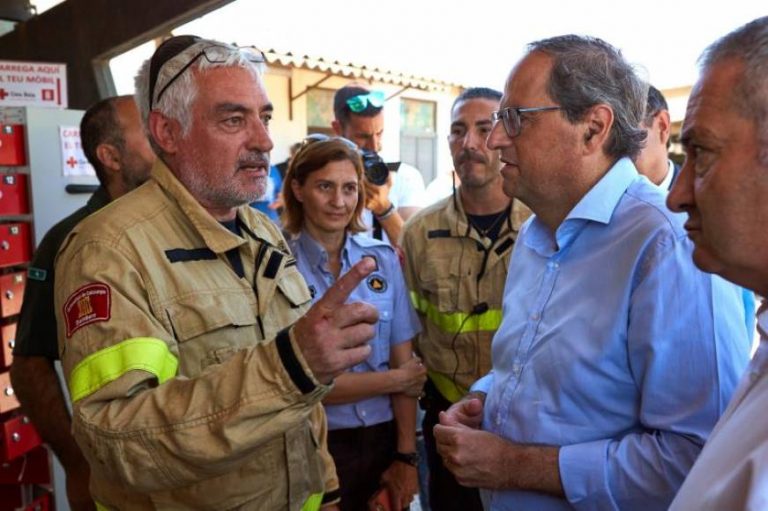 Torra dice que tiene un «plan» contra el incendio en Cataluña
