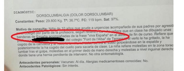 FOTOGRAFÍA. TARRASA (BARCELONA) ESPAÑA, 18.07.2019. Vista del informa médico del «CST Consorcio Sanitario de Tarrasa. Hospital de Tarrasa (746)» sobre la agresión. Ñ Pueblo