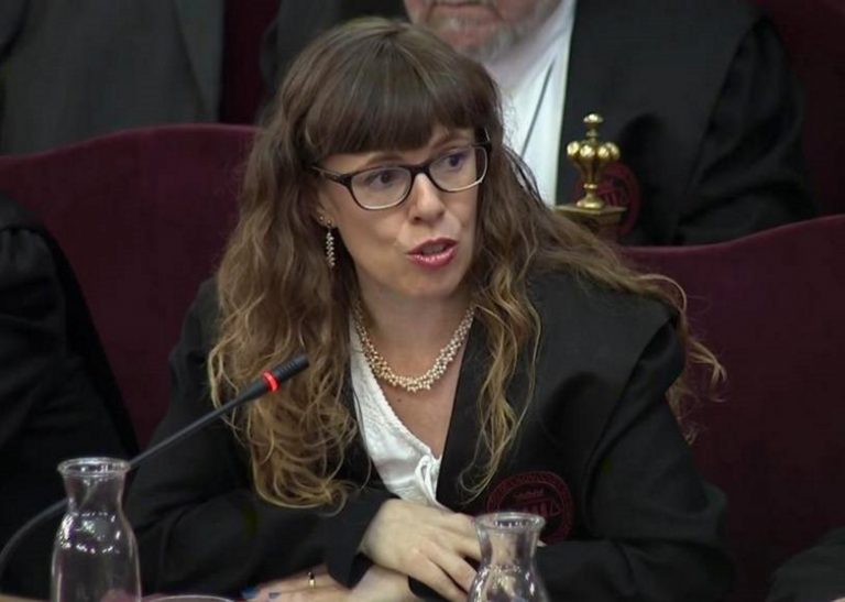 FOTOGRAFÍA. TRIBUNAL SUPREMO, 12.07.2019. Imagen tomada de la señal institucional del Tribunal Supremo de Olga Arderiu, abogada de Carme Forcadell. Efe.