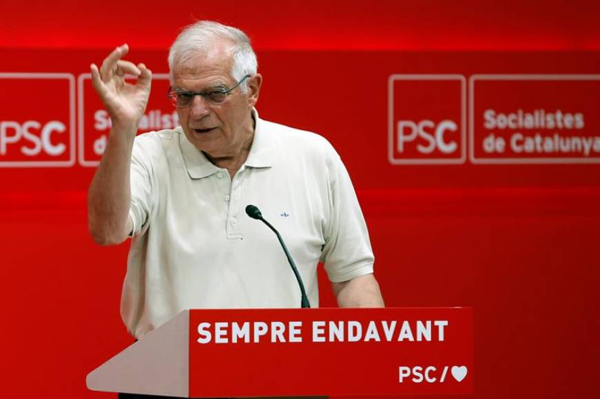 FOTOGRAFÍA. BARCELONA (ESPAÑA), 13.07.2018. El ministro de Asuntos Exteriores en funciones, Josep Borrell, el primer secretario del PSC, Miquel Iceta. Efe