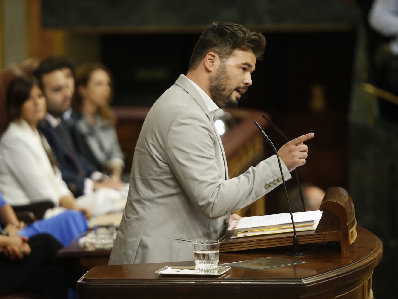 FOTOGRAFÍA. CONGRESO D ELOS DIPUTADOS (MADRID), 25.07.2019. El portavoz de ERC, Gabriel Rufián, durante. Ñ Pueblo